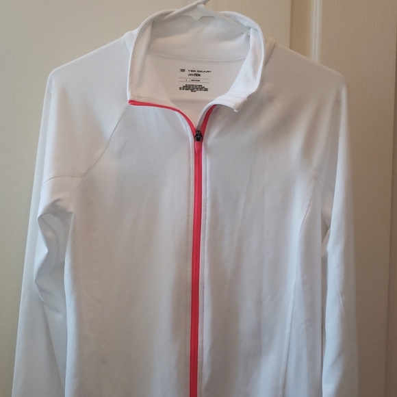 White zip up with pink zipper - Picture 1 of 4